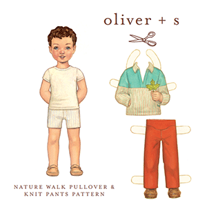 Oliver + S Nature Walk Pullover + Knit Pants Size 6M to 4 Sewing Pattern